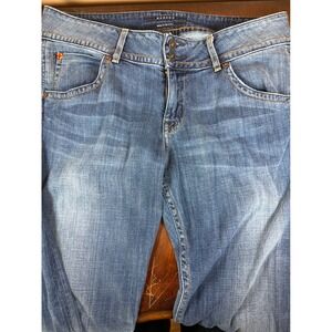Hudson Blue Denim Jeans Made in USA Flap Pocket Button Fly Bootcut Womens